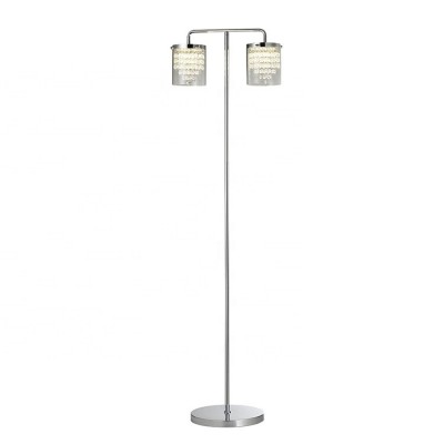 Custom Made 2-Light LED Metal Crystal Glass Indoor Lighting Floor Lamp For Decorative